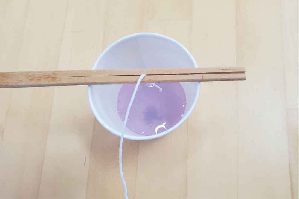 2色混ざったロウ