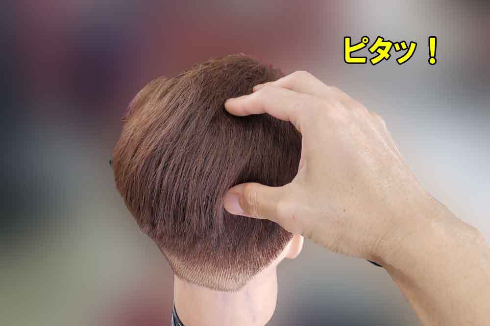 頭皮をタップ