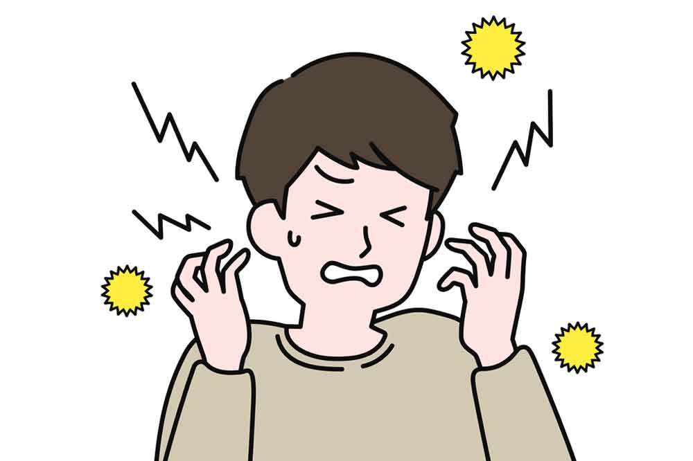 外耳炎になった男性